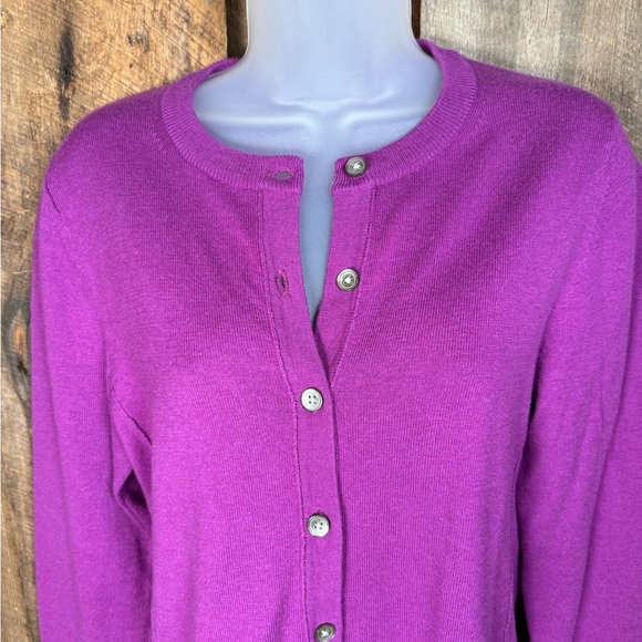 Eddie Bauer Purple Cardigan Sweater - Size Small - Picture 2 of 10